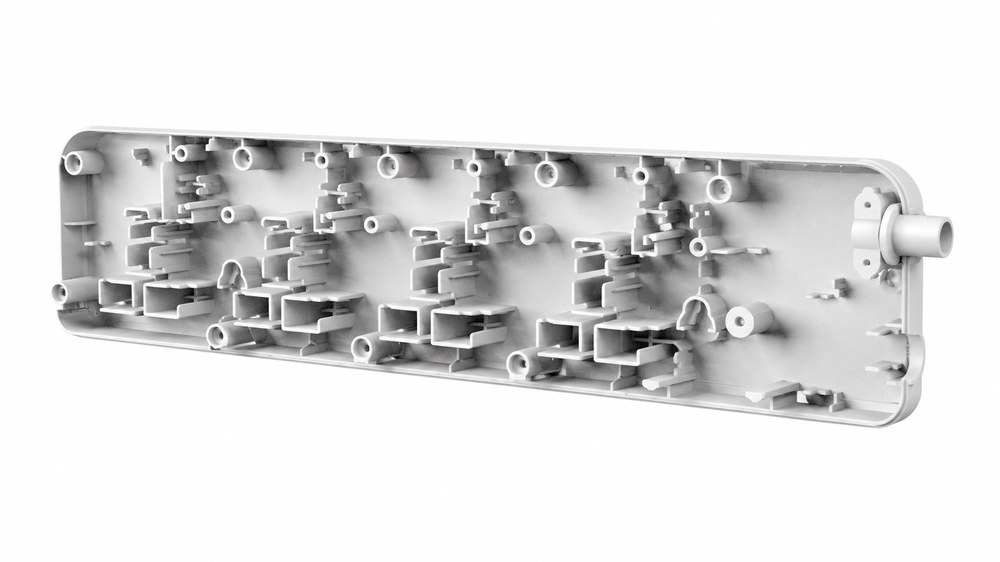 Injection-molded base housing