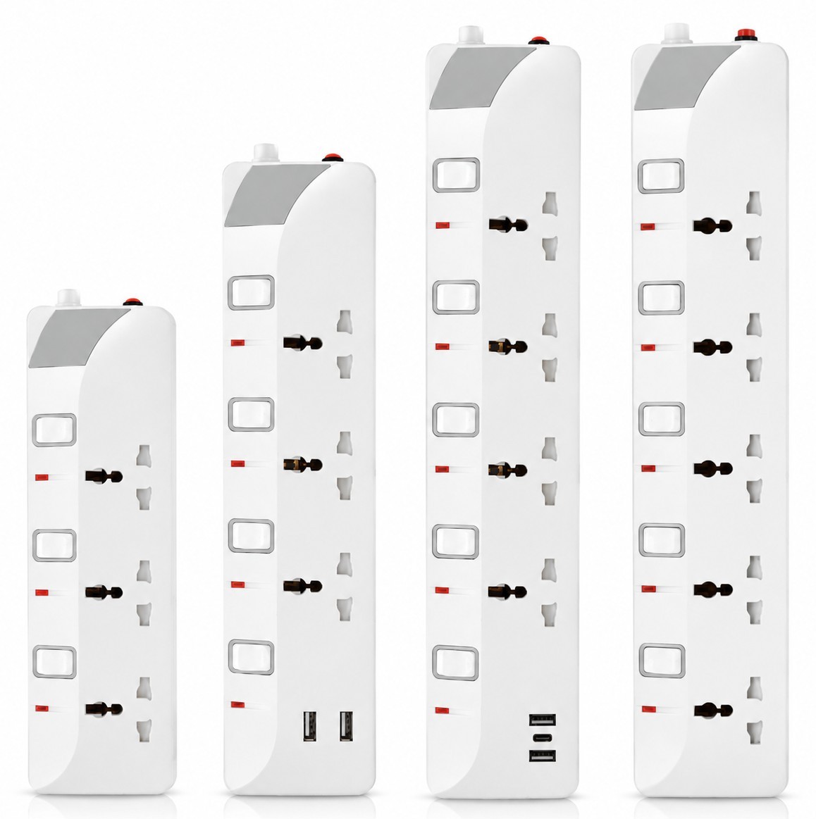 2-5 Way Extension Socket with Overload Protection & USB