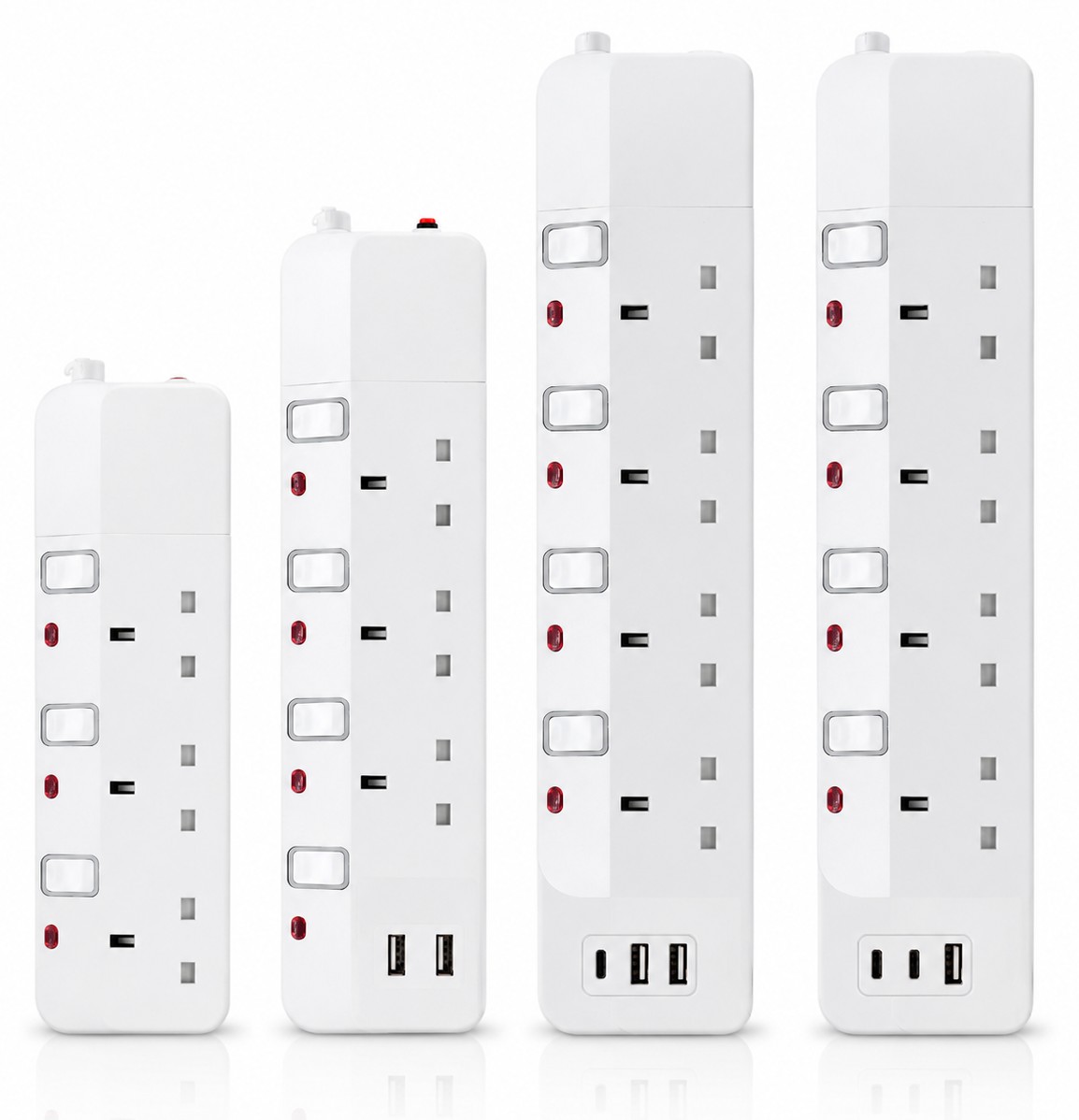 2-5 Way Extension Socket with Surge Protected & USB & Type-C
