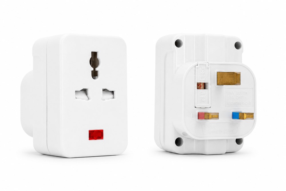 India 5A 3 Way Travel Adapter with Neon Indicator