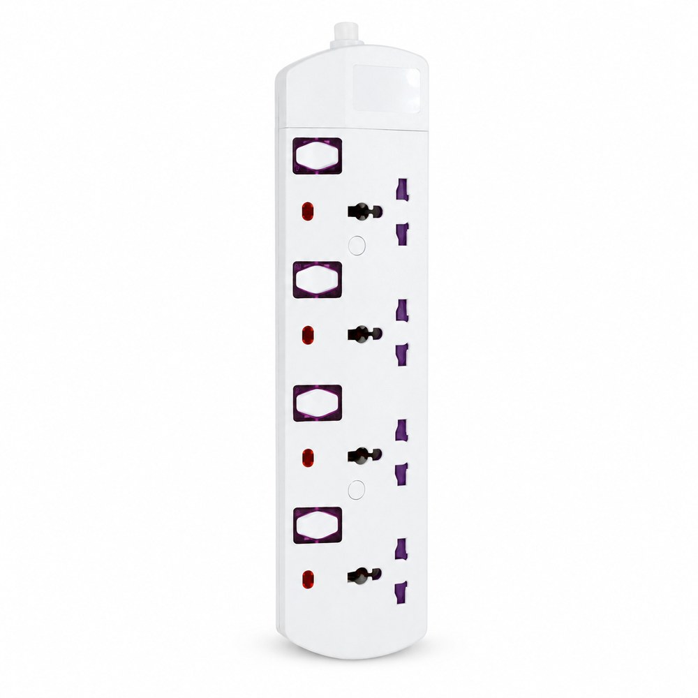 504M 4 Way Universal Extension Socket with Individual Switches