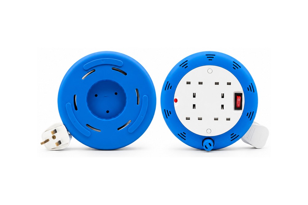 8283B 4-Way Cable Reel with Carry Handle (13A UK)