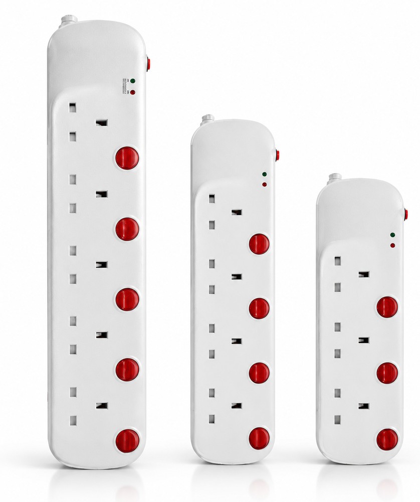 3-6 Way Extension Socket with Surge Protected & USB