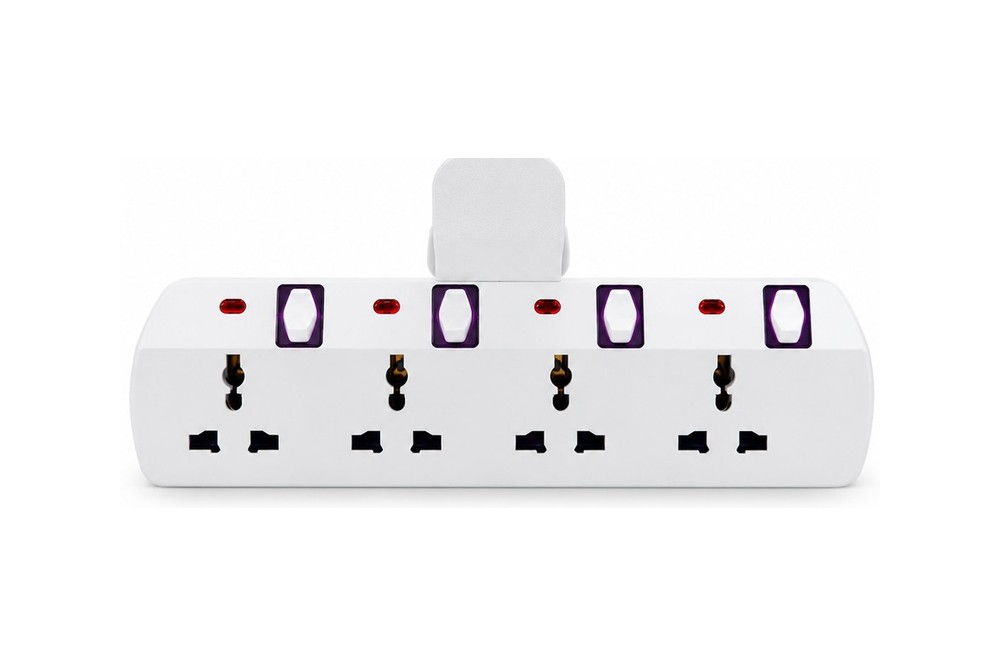 UK 13A 3-5 Way Plug Adapter with Neon Indicator & USB